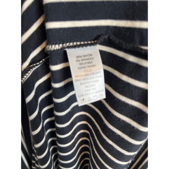 Isaac Mizrahi Striped Maxi Dress Black White Sleeveless Size Medium - Picture 8 of 11